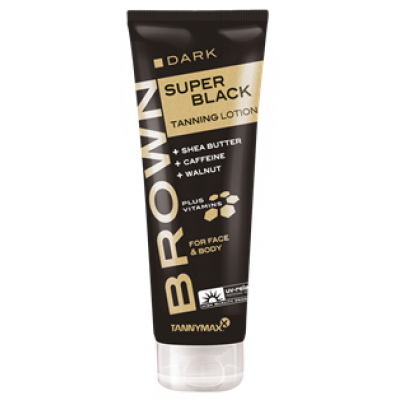 Ускоритель для солярия BROWN SUPER BLACK TANNING LOTION с алое вера, к-офином и т-ирозином