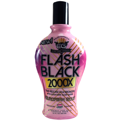 Крем для солярия с бронзантами для золотистого оттенка FLASH BLACK 2000X Matrix-формула для видимого анти-возрастного эффекта